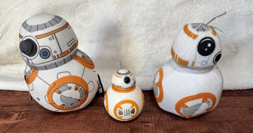 Three Star Wars BB-8 Droid - 2 Plush One Plastic